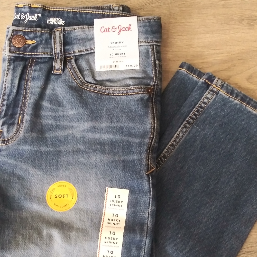 Skinny Blue Jeans Size 10 Husky Boys
